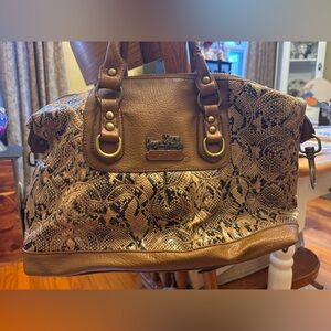 Authentic Coach Brown, Tan and Black Patterned Purse